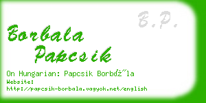 borbala papcsik business card